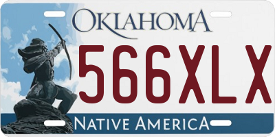 OK license plate 566XLX