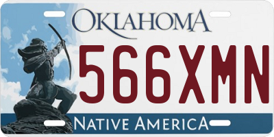 OK license plate 566XMN