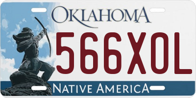 OK license plate 566XOL