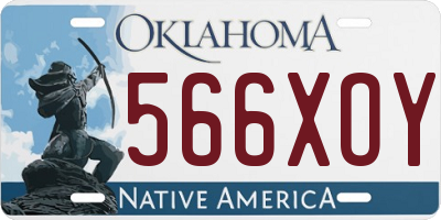 OK license plate 566XOY