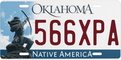 OK license plate 566XPA