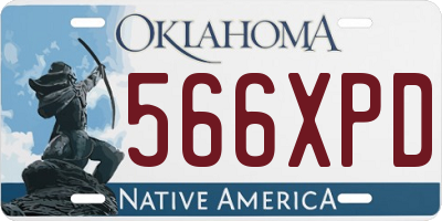 OK license plate 566XPD