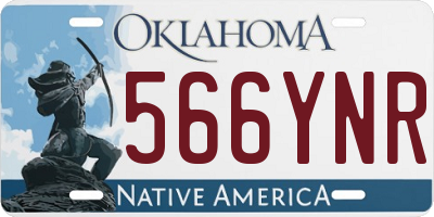OK license plate 566YNR