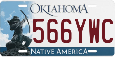 OK license plate 566YWC
