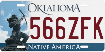 OK license plate 566ZFK