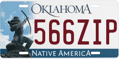 OK license plate 566ZIP