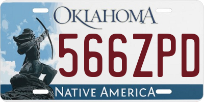 OK license plate 566ZPD