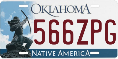 OK license plate 566ZPG