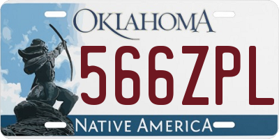 OK license plate 566ZPL