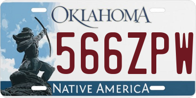 OK license plate 566ZPW