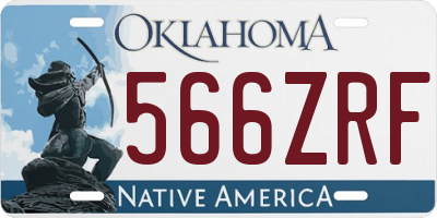 OK license plate 566ZRF
