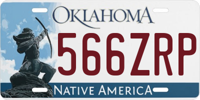 OK license plate 566ZRP