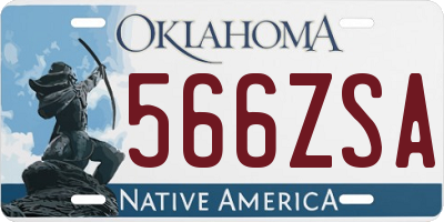 OK license plate 566ZSA