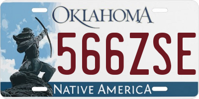 OK license plate 566ZSE