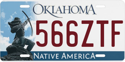 OK license plate 566ZTF