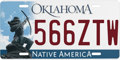 OK license plate 566ZTW