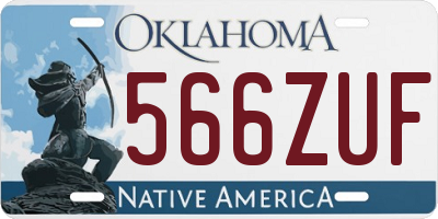 OK license plate 566ZUF