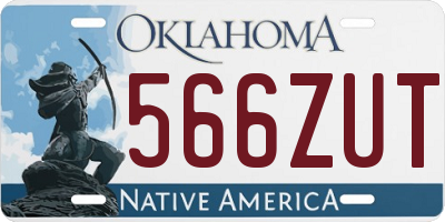 OK license plate 566ZUT