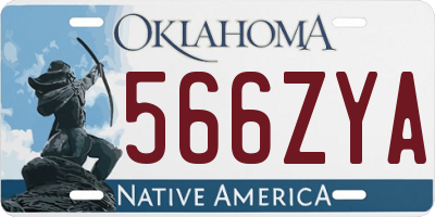 OK license plate 566ZYA