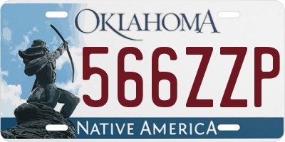 OK license plate 566ZZP