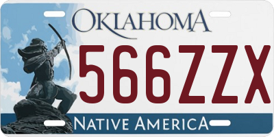 OK license plate 566ZZX