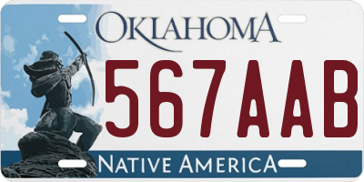 OK license plate 567AAB