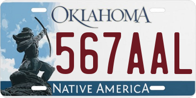 OK license plate 567AAL