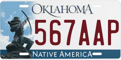 OK license plate 567AAP