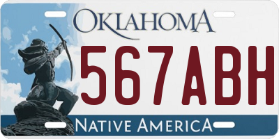 OK license plate 567ABH