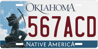 OK license plate 567ACD