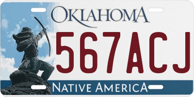 OK license plate 567ACJ