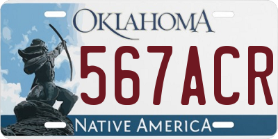 OK license plate 567ACR