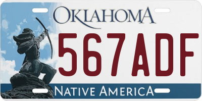 OK license plate 567ADF