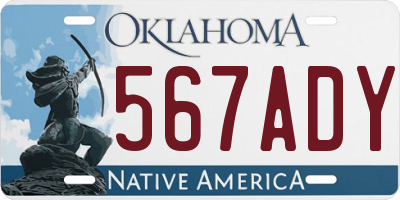 OK license plate 567ADY
