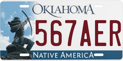OK license plate 567AER