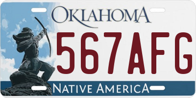 OK license plate 567AFG