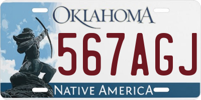 OK license plate 567AGJ