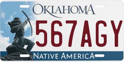 OK license plate 567AGY