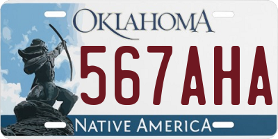 OK license plate 567AHA