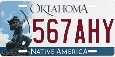 OK license plate 567AHY