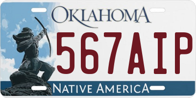 OK license plate 567AIP