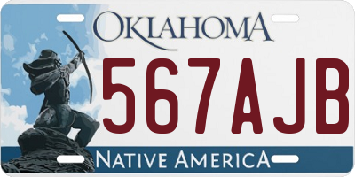 OK license plate 567AJB
