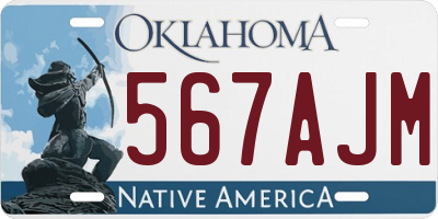 OK license plate 567AJM
