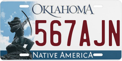 OK license plate 567AJN