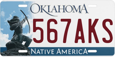 OK license plate 567AKS