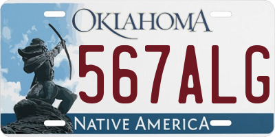 OK license plate 567ALG