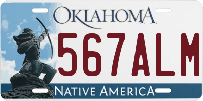 OK license plate 567ALM