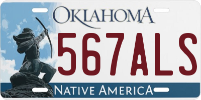 OK license plate 567ALS