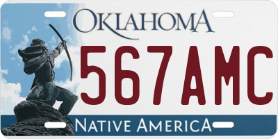 OK license plate 567AMC