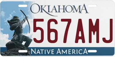 OK license plate 567AMJ
